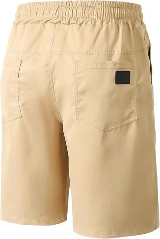 Mens Shorts Casual Elastic Waist Drawstring Summer Beach Golf Shorts Men Travel Workout Shorts in Kuwait