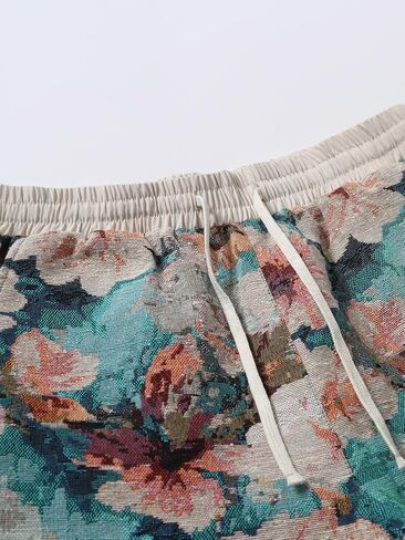 Men's Print Beach Shorts - Elastic Waist Drawstring Casual Summer Shorts in Kuwait