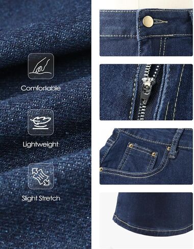 Liloak Mens Jean Shorts Pack, Mens Denim Shorts Stretch Straight Leg Jorts Men Casual Summer Shorts in Kuwait