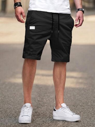 Mens Shorts Casual Elastic Waist Drawstring Summer Beach Golf Shorts Men Travel Workout Shorts in Kuwait