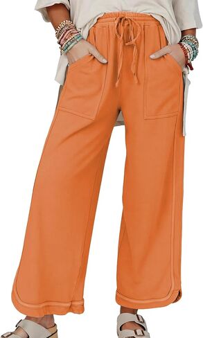 Hixiaohe Baggy Wide Leg Sweatpants Women Casual High Waist Drawstring Lounge Pants Athletic Palazzo Trousers with Pockets in Saudi Arabia