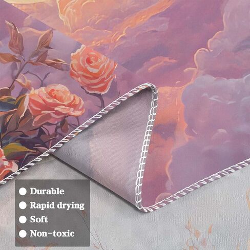 Leeisysme Pastel Rose and Moon Tapestry, Romantic Floral Dreamy Cloudscape Aesthetic Wall Art Bedroom Living Room Decor for Girl Women, Pink 36x48 inches in Saudi Arabia