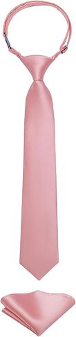 DiBanGu Boys Solid Color Tie Silk Adjustable Pre-tied Necktie and Pocket Square Set for Kids Formal Graduation Wedding Party in Saudi Arabia