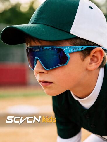 SCVCN Kids Baseball Sunglasses Polarized Boys Girls Age 6-12, Youth Baseball Glasses UV400 TR90 Sports Cycling S9036 in Saudi Arabia