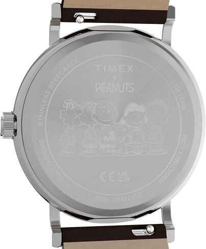 Timex Men's Peanuts Weekender Baseball 38mm Watch - Brown Two- Piece White Dial Silver-Tone Case in Kuwait