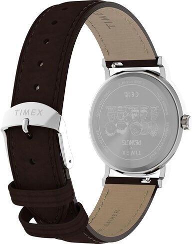 Timex Men's Peanuts Weekender Baseball 38mm Watch - Brown Two- Piece White Dial Silver-Tone Case in Kuwait