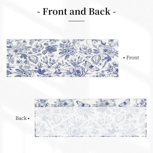 Blue Floral Valances for Windows 2 Pack - Chinoiserie Flower Valance Curtain 54"x18" Farmhouse Leaves Butterfly Short Curtains Window Treatment for Bedroom Living Room Kitchen Windows in Kuwait