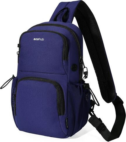 ECOHUB Crossbody Bags for Women Men, Anti-Theft RFID Blocking Sling Backpack Water Resistant Chest Shoulder Daypack, Black in Saudi Arabia