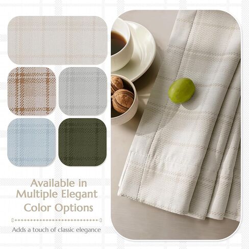 Beige Plaid Jacquard Blackout Curtains 84 Inches Long 2 Panels for Bedroom Living Room Buffalo Check Gingham Room Darkening Thermal Insulated Soundproof Grommet Window Drapes, 52x84 2 Set in Saudi Arabia