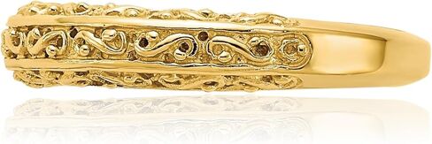 IceCarats 14K الذهب الأصفر الخالص خمر 3 مم خاتم الزواج المصقول in Kuwait