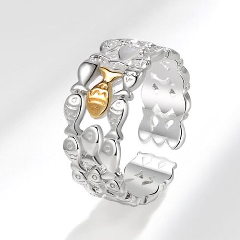 Adjustable Fish Design Ring Unique Inspirational Hope Jewelry Gift for Women Best Friend Sister in Kuwait