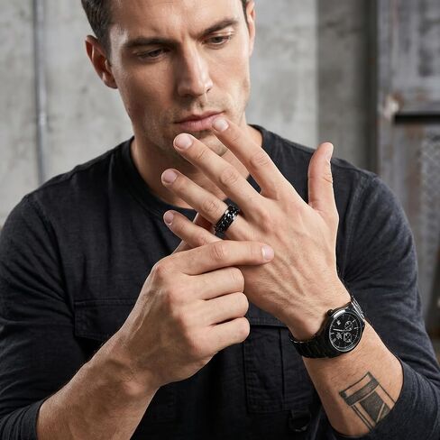 15Pcs Stainless Steel Rings for Men Women Cool Smooth Pinky Ring Non Tarnish Fashion Simple Wedding Engagement Black Spinning Ring Set Comfort Fit Size 7-13 in Saudi Arabia
