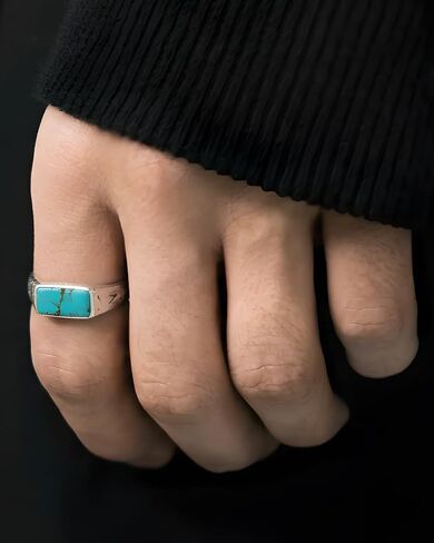 Royale Merchant Jewelry Turquoise Ring, Premium Handmade Jewelry for Men and Women, Timeless and Durable, Waterproof and Sweat Proof in Saudi Arabia