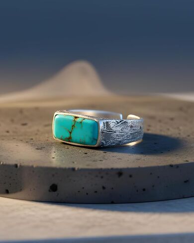 Royale Merchant Jewelry Turquoise Ring, Premium Handmade Jewelry for Men and Women, Timeless and Durable, Waterproof and Sweat Proof in Saudi Arabia
