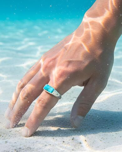 Royale Merchant Jewelry Turquoise Ring, Premium Handmade Jewelry for Men and Women, Timeless and Durable, Waterproof and Sweat Proof in Saudi Arabia