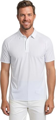 Soojun Men's Athletic Polo Shirt, Performance Golf Shirt, Breathable Tech Polo with Active-Grip Bonded Hem for Commute in Kuwait