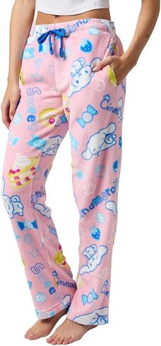 Cinnamoroll Sweet Treats Women's Cradle Pink Plush Sleep Pajama Pants in Kuwait