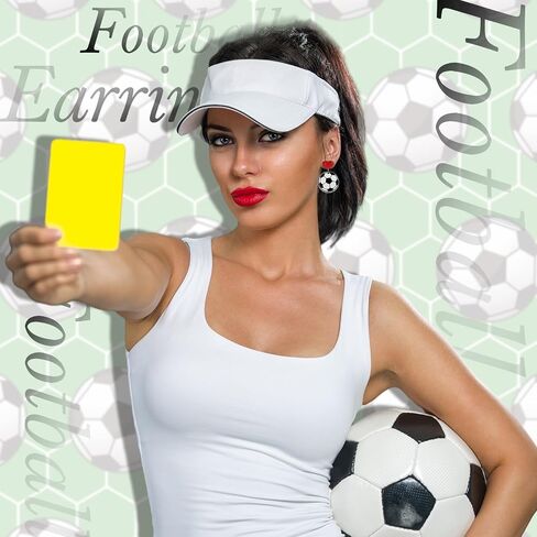 Landical 24 Pairs Wooden Soccer Earrings Stud Set Football Print Dangle Earrings Drop Sports Lover Jewelry for Women Gifts in Kuwait