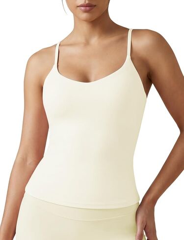 Compression Workout Tank Top for Women with Adjustable Straps V Neck Athletic Tank with Removable Pads Longline Cami in Saudi Arabia