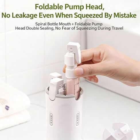 4 in 1 Travel Dispenser Bottle,4 Pack 30ML Travel Bottles for Toiletries, Leak Proof Travel Size Containers (White, OneSize) in Saudi Arabia