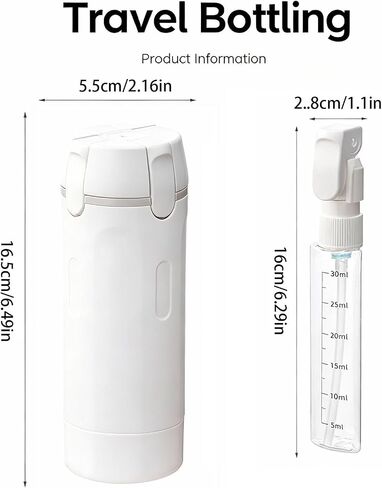4 in 1 Travel Dispenser Bottle,4 Pack 30ML Travel Bottles for Toiletries, Leak Proof Travel Size Containers (White, OneSize) in Saudi Arabia