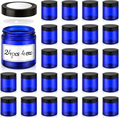 2 oz Glass Jars with Lids, 36 Pack Amber Small Glass Jars with Black Lids Leakproof Round Airtight Empty Cosmetic Travel Containers with Inner Liners For Lotions Powders and Candle Making in Saudi Arabia