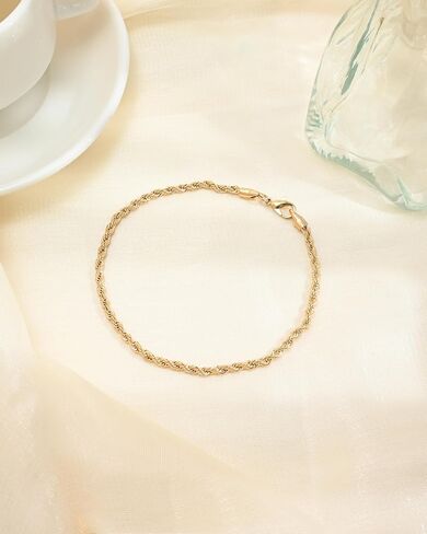 Gold Plated Anklets Chain for Women Non Tarnish Waterproof Gold Anklet for Women Rope Anklets Bracelet for Womens Anklets Jewelry in Saudi Arabia