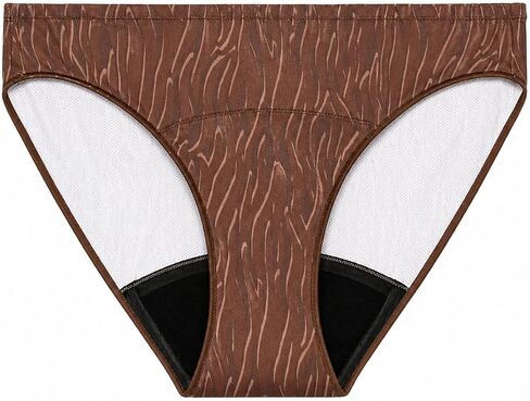 THINX Active Mesh Bikini Period Underwear for Women, 1 Ct, Walnut, Leakproof Up to 12 Hours, For Postpartum Light Bladder Leaks & Periods, Low-Rise Fit, M in Kuwait