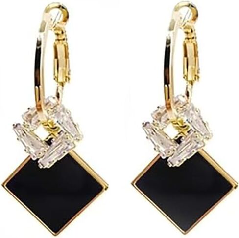 Black Earrings For Women Black Gold Lightweight Geometric Earrings Statement Dangle Jewelry Gifts in Saudi Arabia