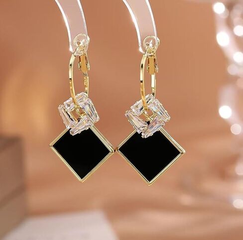 Black Earrings For Women Black Gold Lightweight Geometric Earrings Statement Dangle Jewelry Gifts in Saudi Arabia