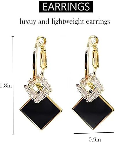 Black Earrings For Women Black Gold Lightweight Geometric Earrings Statement Dangle Jewelry Gifts in Saudi Arabia