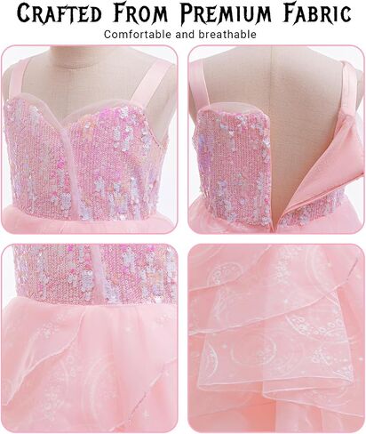Girls Pink Dress Costume Kids Tulle Dress for Halloween Costumes Birthday Party with Accessory Set in Saudi Arabia