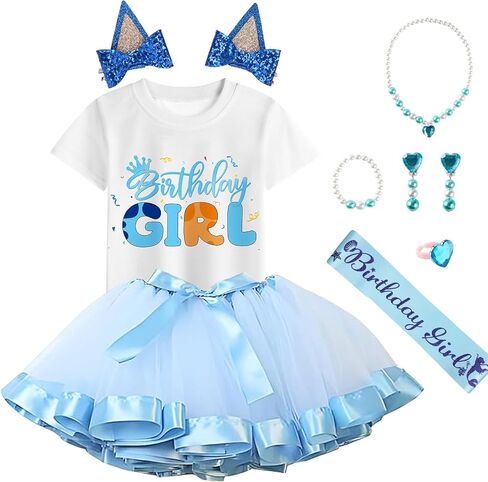 Princess's Birthday outfit Tutu Skirt Dress Hairpin Satin sash Children's Holiday Dress Halloween Outfit in Saudi Arabia