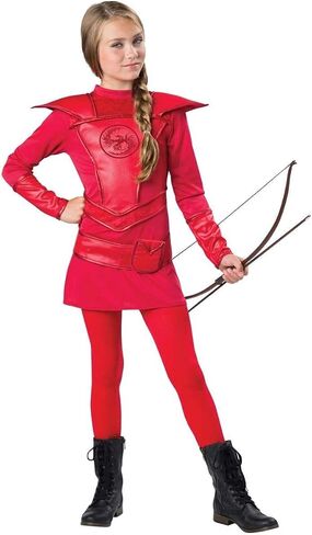 Tween Red Warrior Huntress Costume for Kids in Saudi Arabia