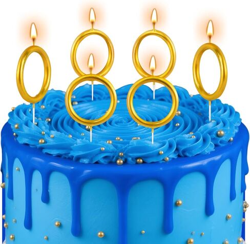 6 Pcs Cartoon Character Gold Ring Birthday Candles Cute Cake Topper Ornaments Kids Birthday Party Cake Decor Favors in Saudi Arabia