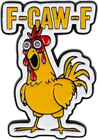 F-Caw-F Rooster Sarcasm Enamel Pin, Chaotic Chicken Pin, Sarcastic Humor Pun Brooch, Rude Dark Humor Lapel Badge, Funny Animal Joke Brooch Badges, Funny Gift For Sarcastic Person Sassy Queen Humorous Friend Coworker, Wordplay Gift Accessory in Kuwait