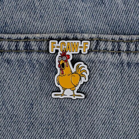 F-Caw-F Rooster Sarcasm Enamel Pin, Chaotic Chicken Pin, Sarcastic Humor Pun Brooch, Rude Dark Humor Lapel Badge, Funny Animal Joke Brooch Badges, Funny Gift For Sarcastic Person Sassy Queen Humorous Friend Coworker, Wordplay Gift Accessory in Kuwait