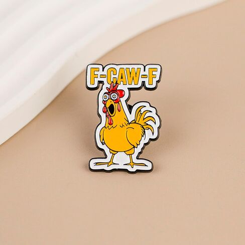 F-Caw-F Rooster Sarcasm Enamel Pin, Chaotic Chicken Pin, Sarcastic Humor Pun Brooch, Rude Dark Humor Lapel Badge, Funny Animal Joke Brooch Badges, Funny Gift For Sarcastic Person Sassy Queen Humorous Friend Coworker, Wordplay Gift Accessory in Kuwait