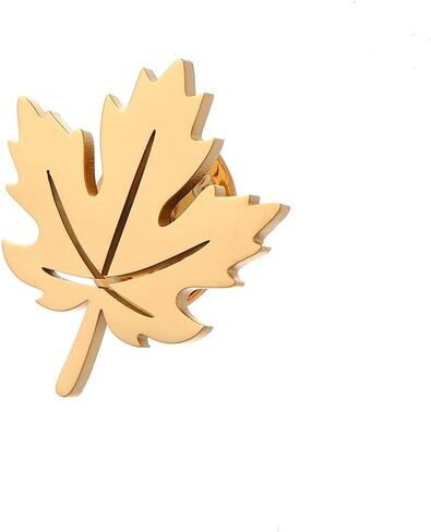 Maple Leaf Brooch Stainless steel Bow Button Suit Badge Dad Men's Gifts in Kuwait