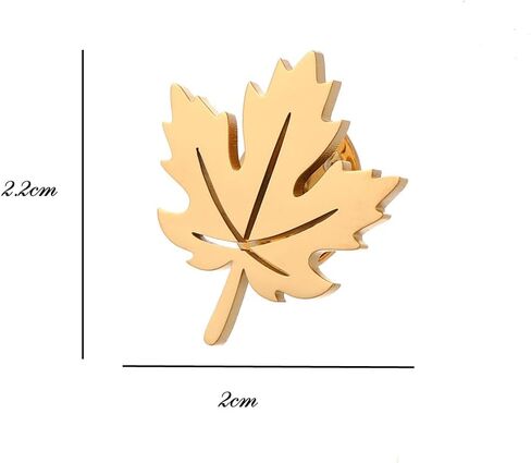 Maple Leaf Brooch Stainless steel Bow Button Suit Badge Dad Men's Gifts in Kuwait