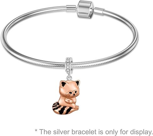Red Panda Charms for Bracelet Beads 925 Sterling Silver Rose Gold-plated Pendant Decorative Bracelet Necklace Jewelry Christmas Birthday Gift for Women Mom in Saudi Arabia