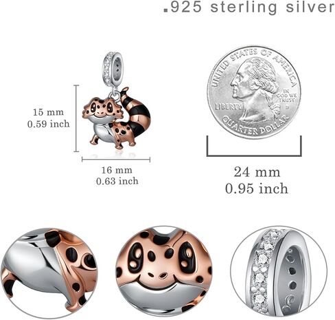 Bearded Dragon Charm 925 Sterling Silver Rose Gold Plated Lizard Charms for Bracelet Bearded Dragon Lover Gifts Reptile Jewelry in Saudi Arabia
