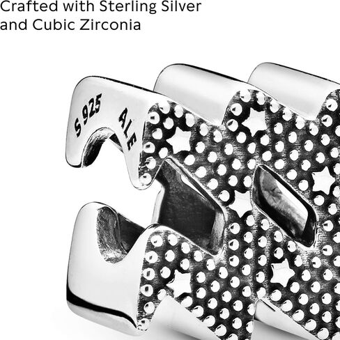 PANDORA Sparkling Aquarius Zodiac Charm - Compatible Moments Bracelets - Jewelry for Women - Gift for Women in Your Life - Made with Sterling Silver & Cubic Zirconia, No Gift Box in Saudi Arabia