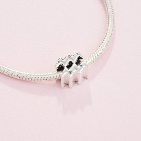 PANDORA Sparkling Aquarius Zodiac Charm - Compatible Moments Bracelets - Jewelry for Women - Gift for Women in Your Life - Made with Sterling Silver & Cubic Zirconia, No Gift Box in Saudi Arabia