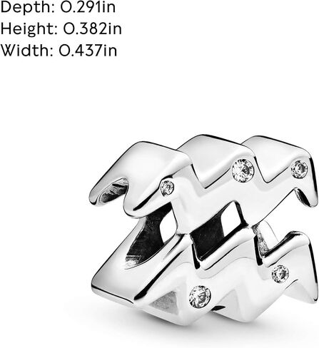 PANDORA Sparkling Aquarius Zodiac Charm - Compatible Moments Bracelets - Jewelry for Women - Gift for Women in Your Life - Made with Sterling Silver & Cubic Zirconia, No Gift Box in Saudi Arabia