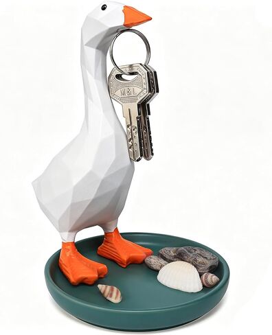 7 INCH Desk Goose Decor Magnetic Goose Key Holder Set Silly Goose for Entryway Table Kawaii Nightstand Decor Nice Apartment Gift and Housewarming Gift for New House in Saudi Arabia