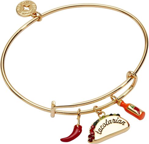 Alex and Ani Taco Multi Charm EWB | سحر للسوار | مطلي بالذهب والكريستال والمينا | هدية لمحبي التاكو | سحر المجوهرات in Kuwait