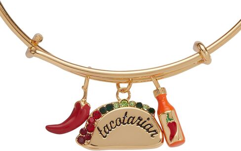 Alex and Ani Taco Multi Charm EWB | سحر للسوار | مطلي بالذهب والكريستال والمينا | هدية لمحبي التاكو | سحر المجوهرات in Kuwait