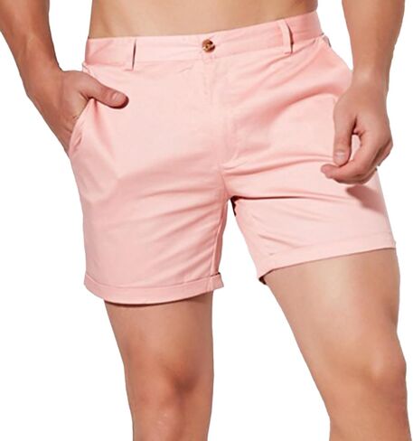 Oymyakon Mens Slim Fit 5 Inch Inseam Chino Shorts Cotton Stretch Golf Shorts Summer Casual Short Shorts with Pockets in Saudi Arabia