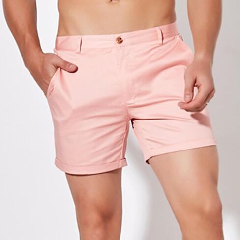 Oymyakon Mens Slim Fit 5 Inch Inseam Chino Shorts Cotton Stretch Golf Shorts Summer Casual Short Shorts with Pockets in Saudi Arabia